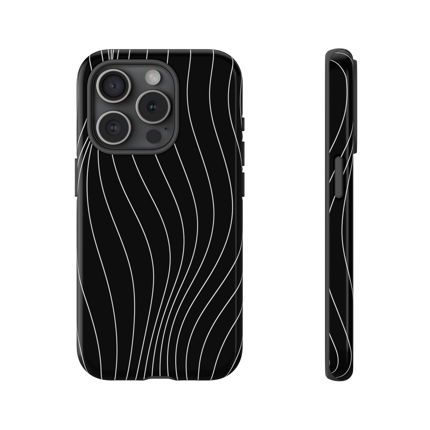Black Wave Line Tough Phone Case