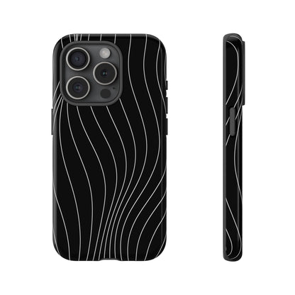 Black Wave Line Tough Phone Case