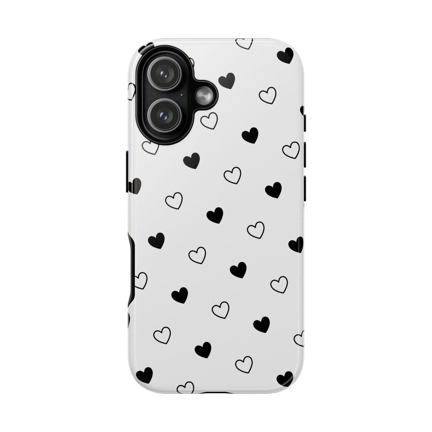 Black Hearts Minimal Tough Phone Case