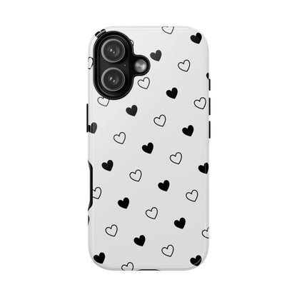 Black Hearts Minimal Tough Phone Case