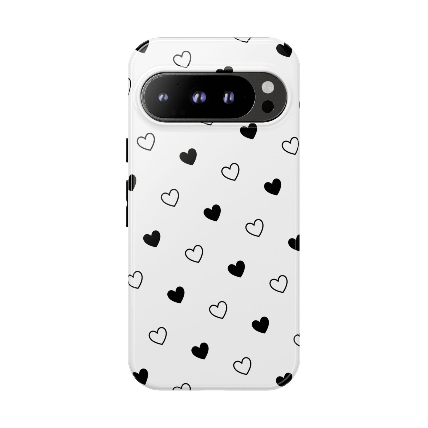Black Hearts Minimal Tough Phone Case