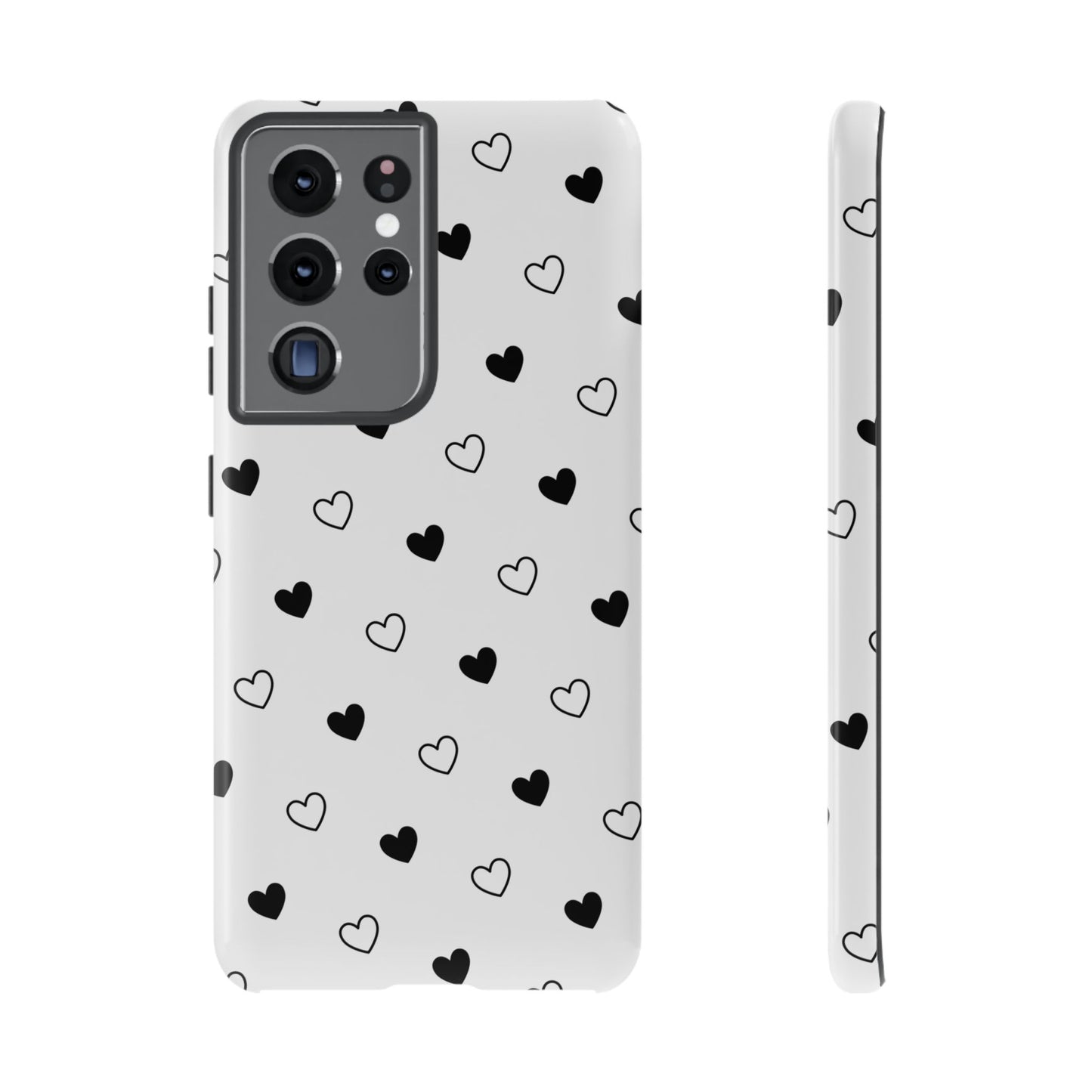 Black Hearts Minimal Tough Phone Case