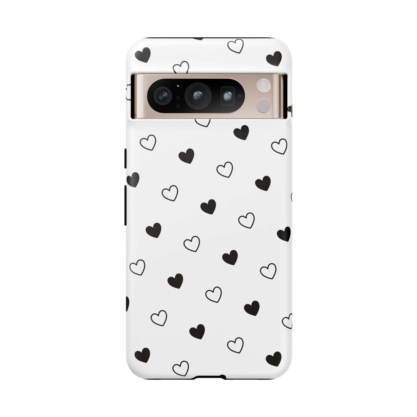 Black Hearts Minimal Tough Phone Case