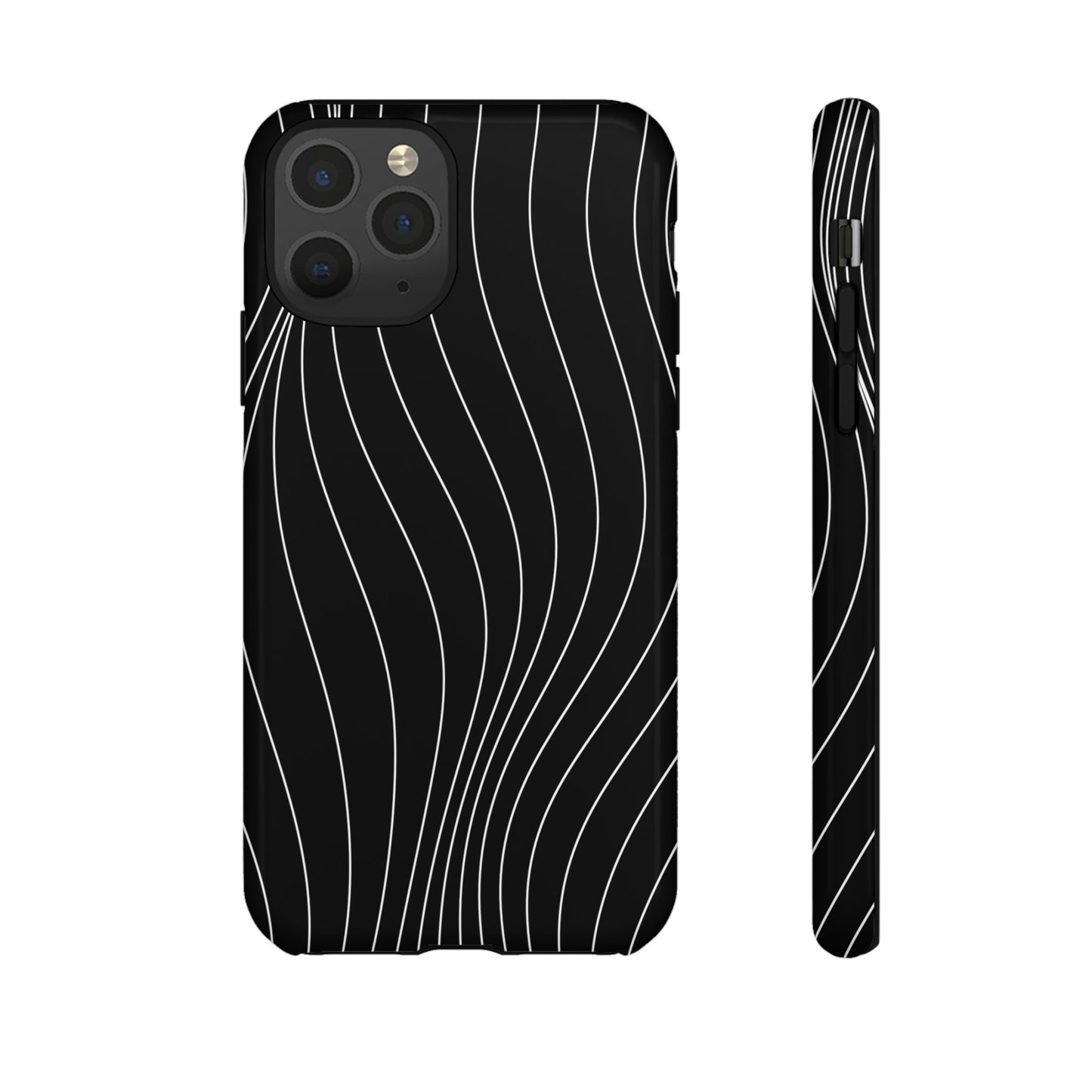 Black Wave Line Tough Phone Case