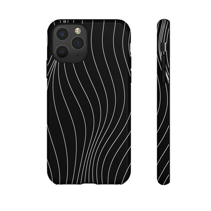 Black Wave Line Tough Phone Case