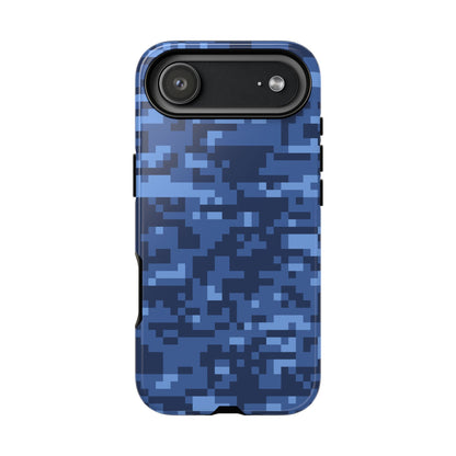 Navy Pixel Camo Tough Phone Case