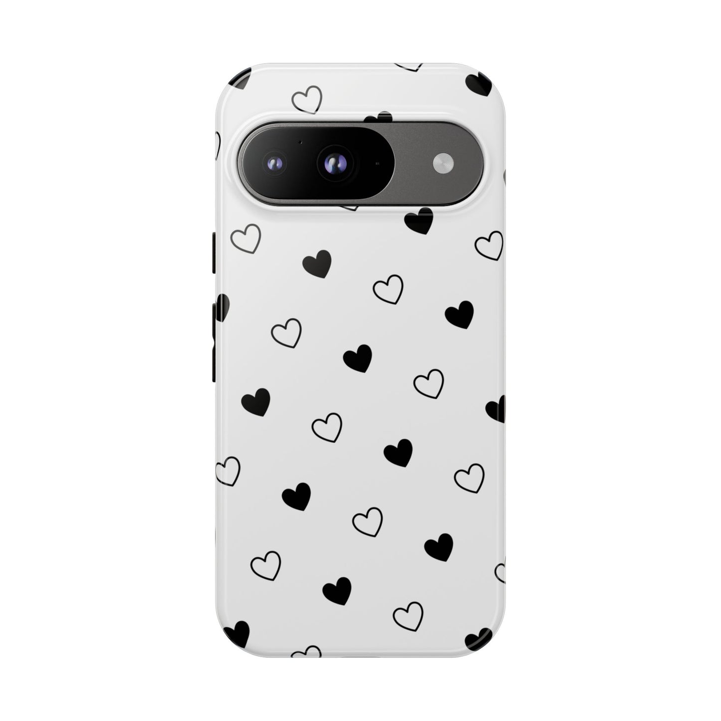 Black Hearts Minimal Tough Phone Case