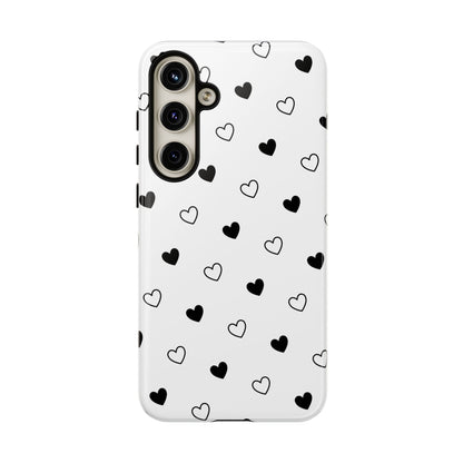 Black Hearts Minimal Tough Phone Case