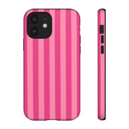 Pink Candy Stripe Tough Phone Case