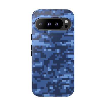Navy Pixel Camo Tough Phone Case