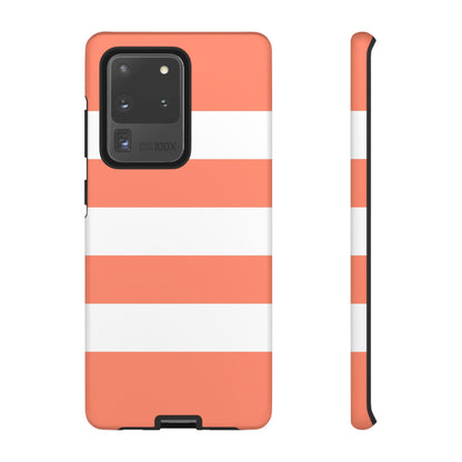 Coral Cabana Stripe Tough Phone Case