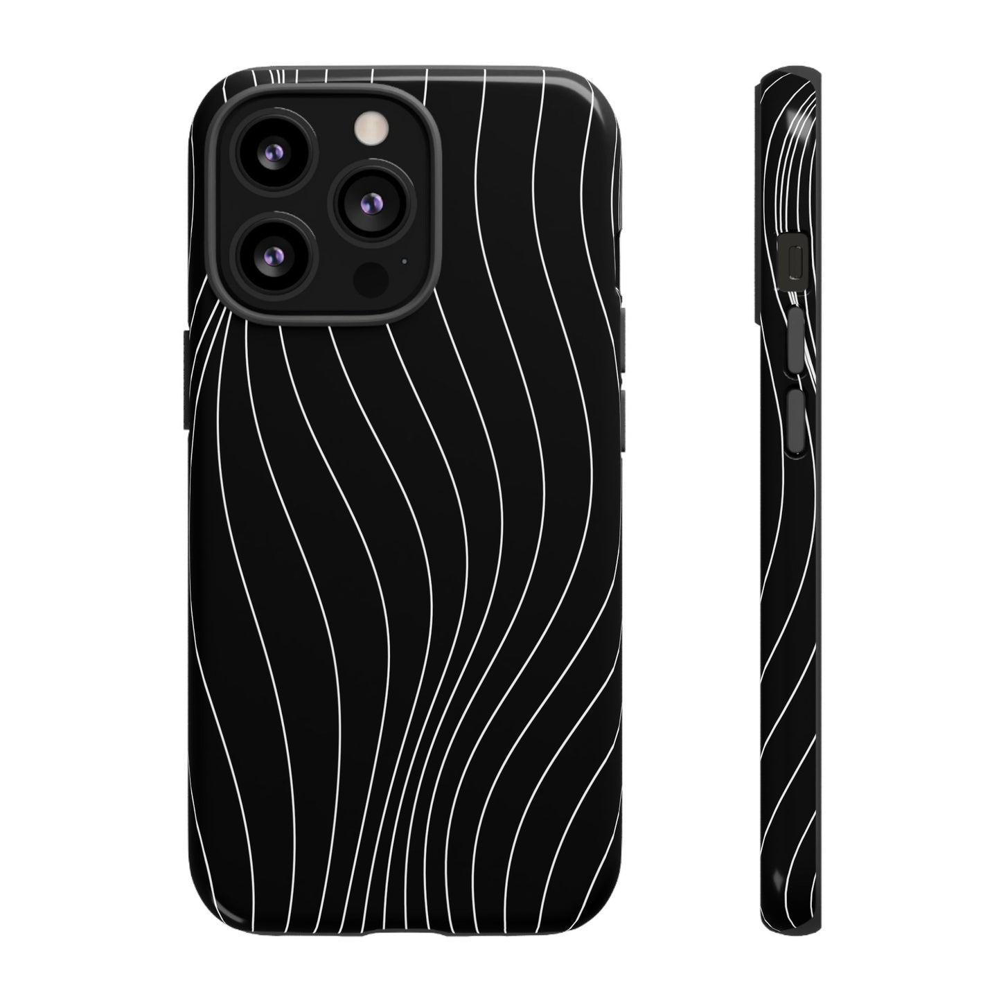 Black Wave Line Tough Phone Case