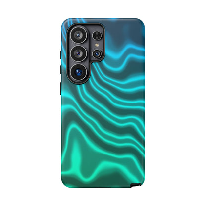 Teal Glow Wave Tough Phone Case