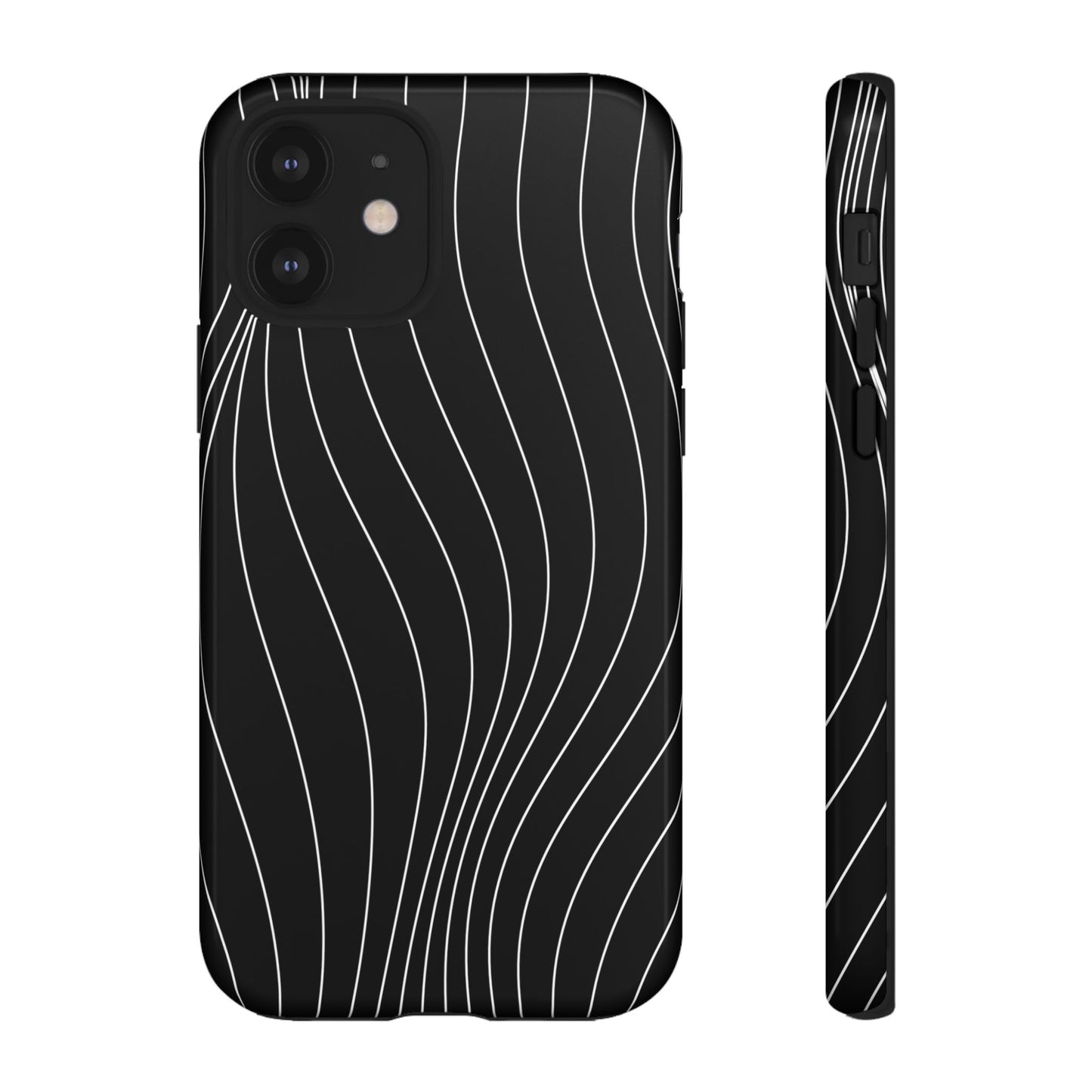 Black Wave Line Tough Phone Case