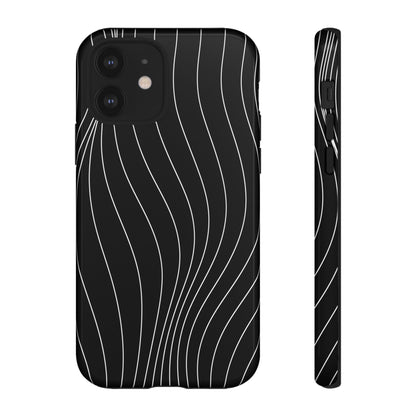 Black Wave Line Tough Phone Case