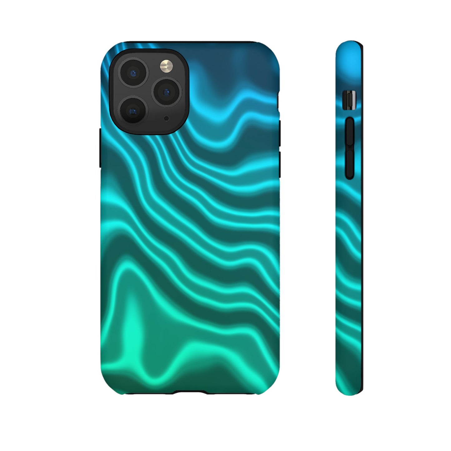 Teal Glow Wave Tough Phone Case