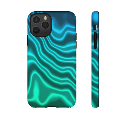Teal Glow Wave Tough Phone Case