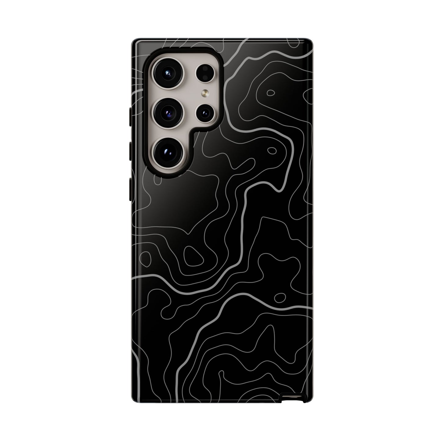 Black Topographic Tough Phone Case