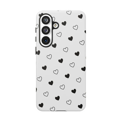 Black Hearts Minimal Tough Phone Case