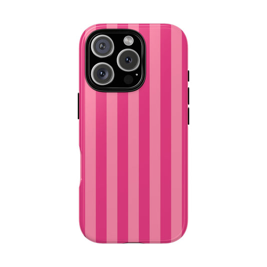 Pink Candy Stripe Tough Phone Case
