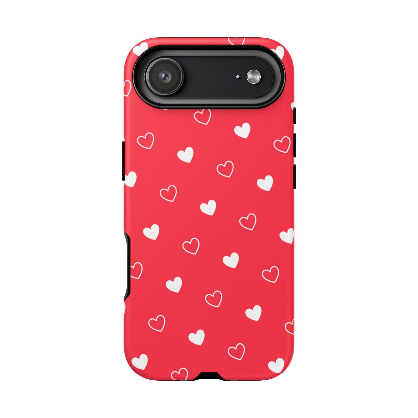 Cherry Red Heart Pattern Tough Phone Case