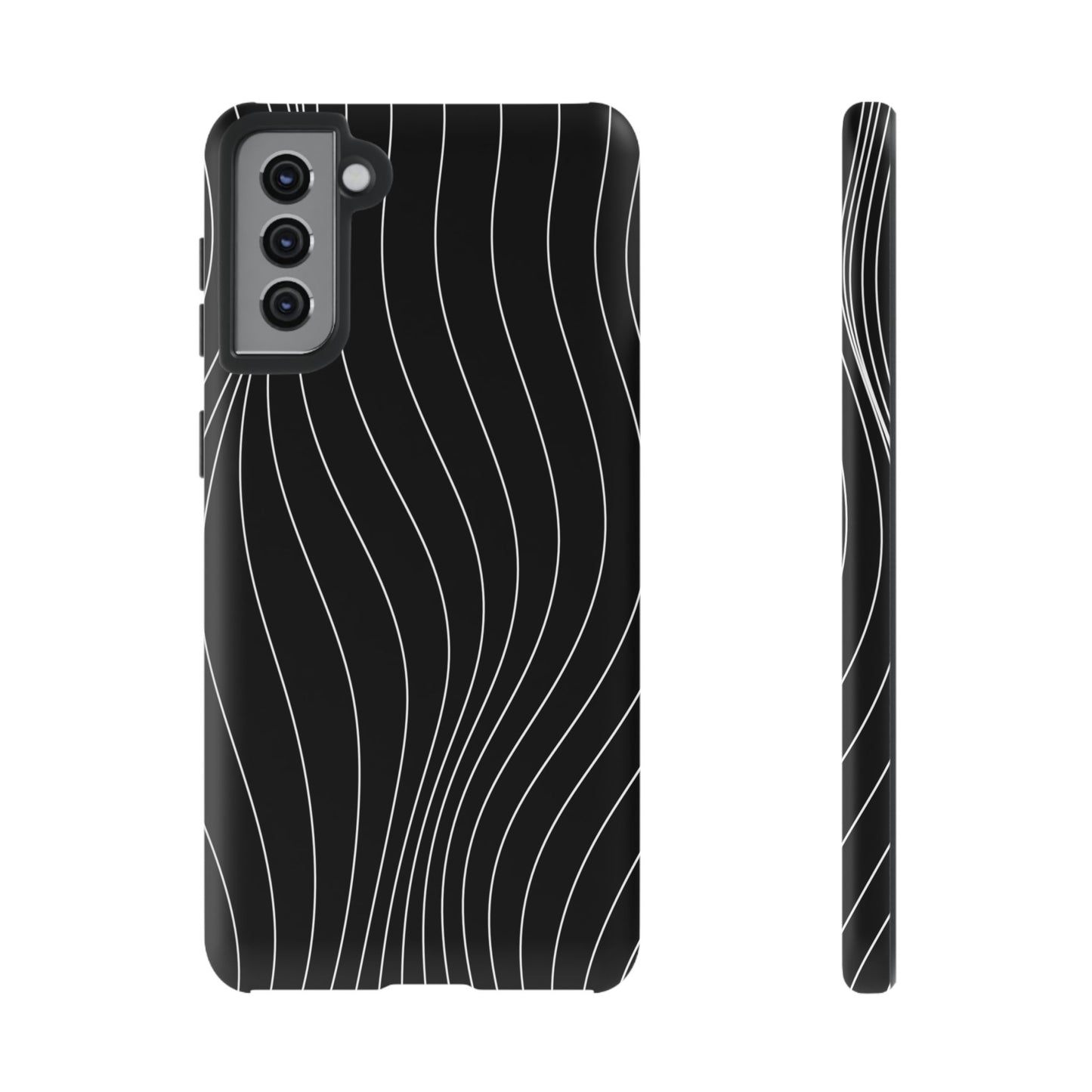 Black Wave Line Tough Phone Case