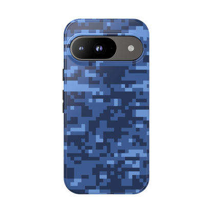 Navy Pixel Camo Tough Phone Case