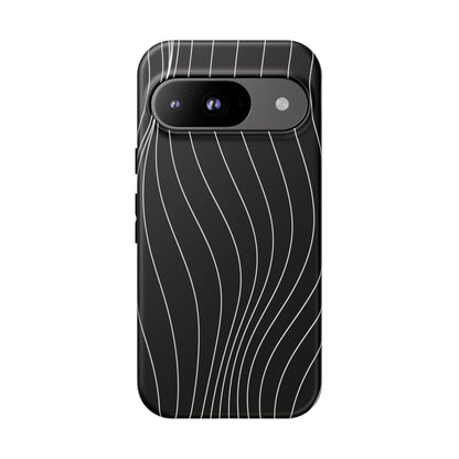Black Wave Line Tough Phone Case