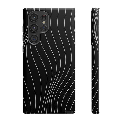 Black Wave Line Tough Phone Case