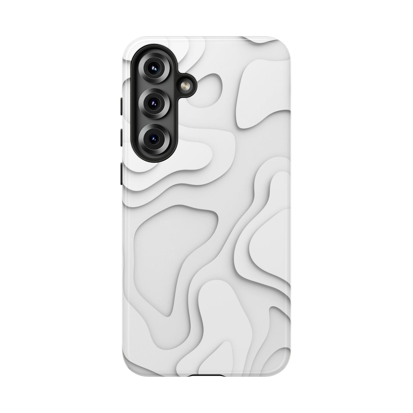 White 3D Topographic Wave Tough Phone Case