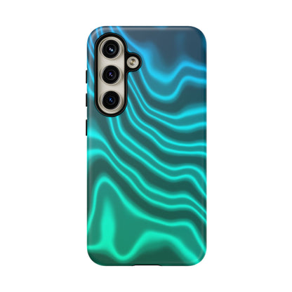 Teal Glow Wave Tough Phone Case