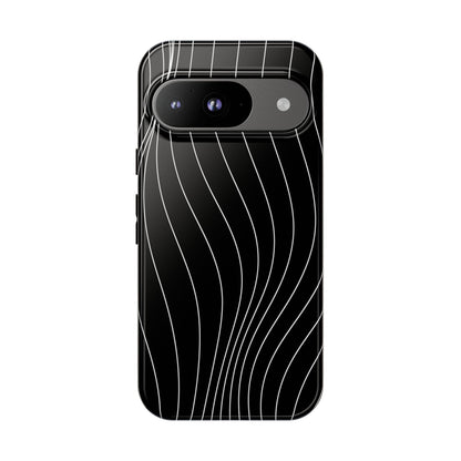 Black Wave Line Tough Phone Case