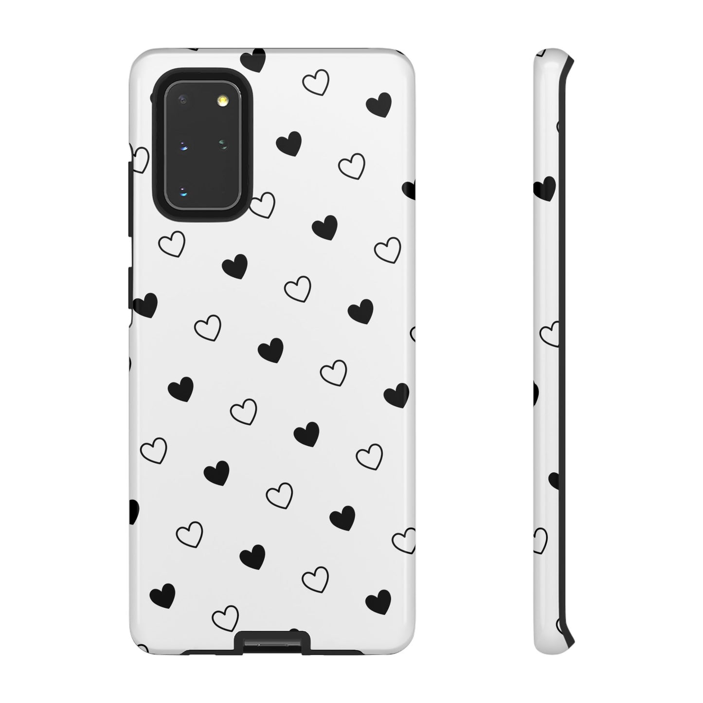 Black Hearts Minimal Tough Phone Case