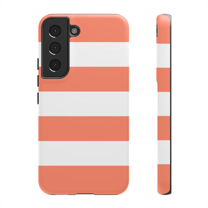 Coral Cabana Stripe Tough Phone Case