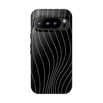 Black Wave Line Tough Phone Case