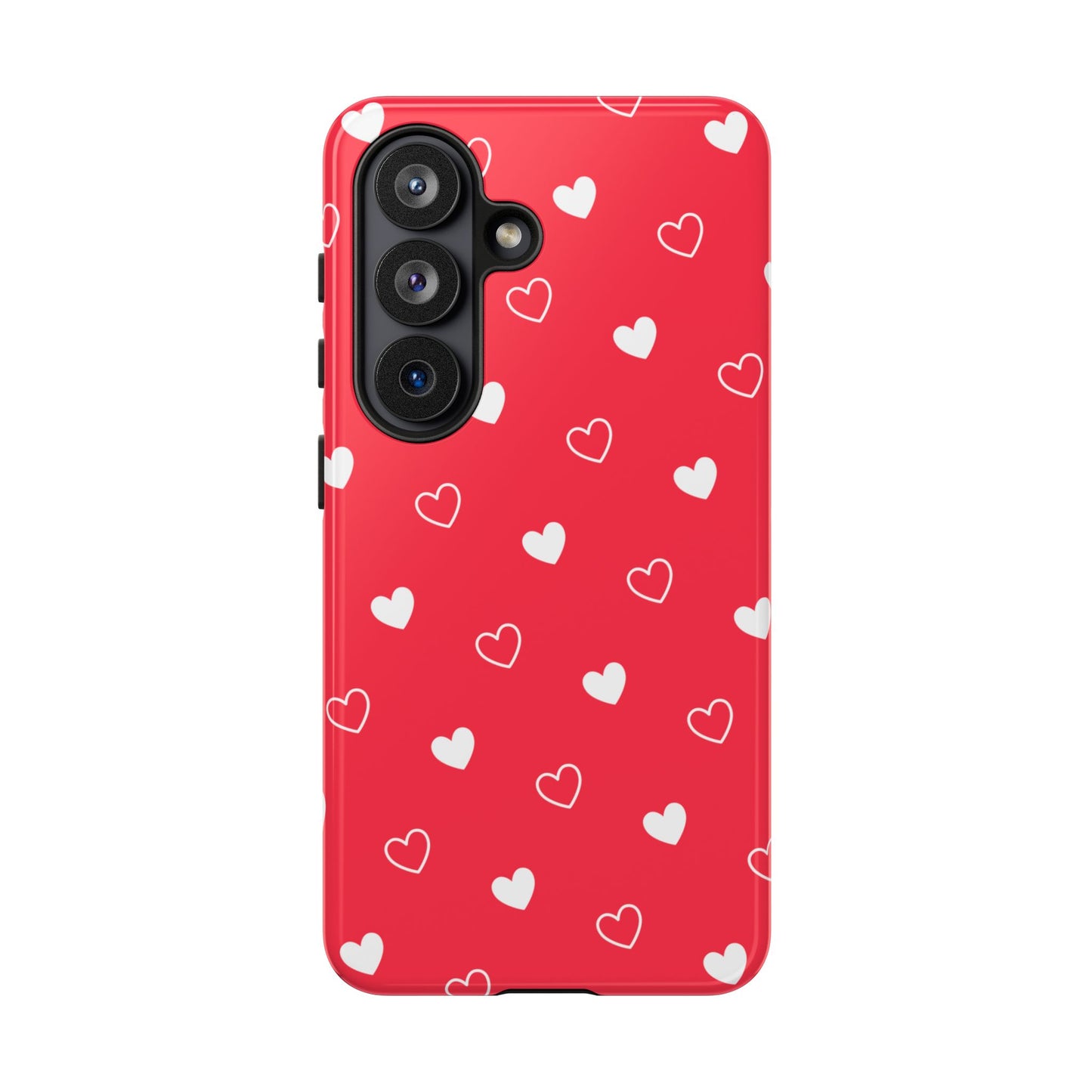 Cherry Red Heart Pattern Tough Phone Case