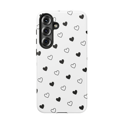 Black Hearts Minimal Tough Phone Case