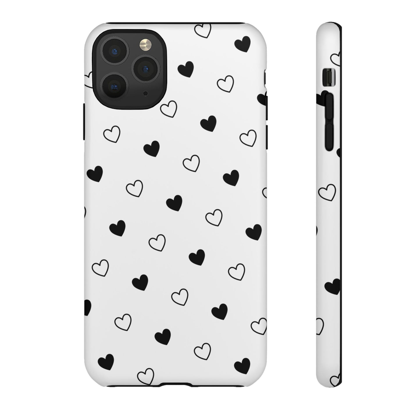 Black Hearts Minimal Tough Phone Case