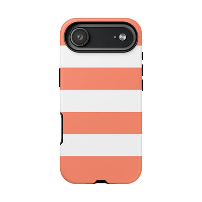 Coral Cabana Stripe Tough Phone Case