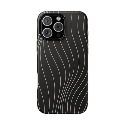 Black Wave Line Tough Phone Case