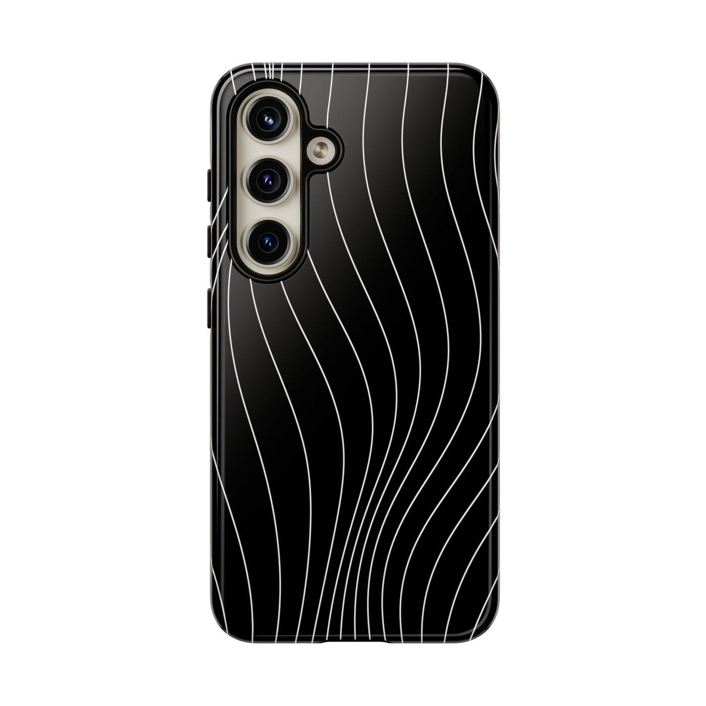 Black Wave Line Tough Phone Case