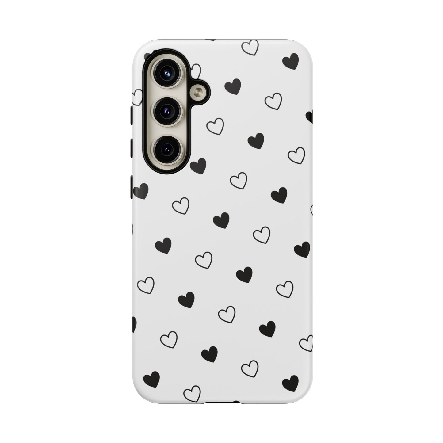 Black Hearts Minimal Tough Phone Case