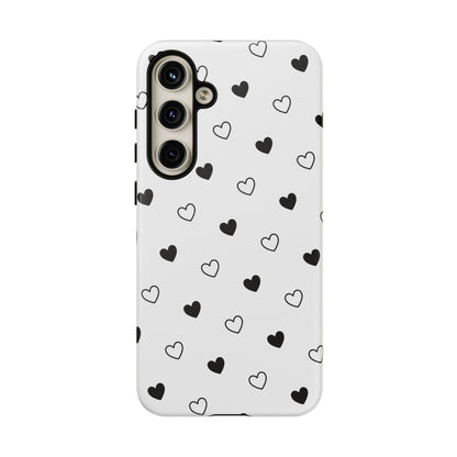 Black Hearts Minimal Tough Phone Case
