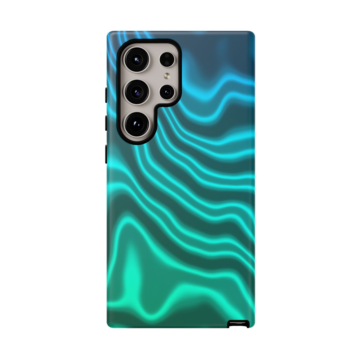 Teal Glow Wave Tough Phone Case