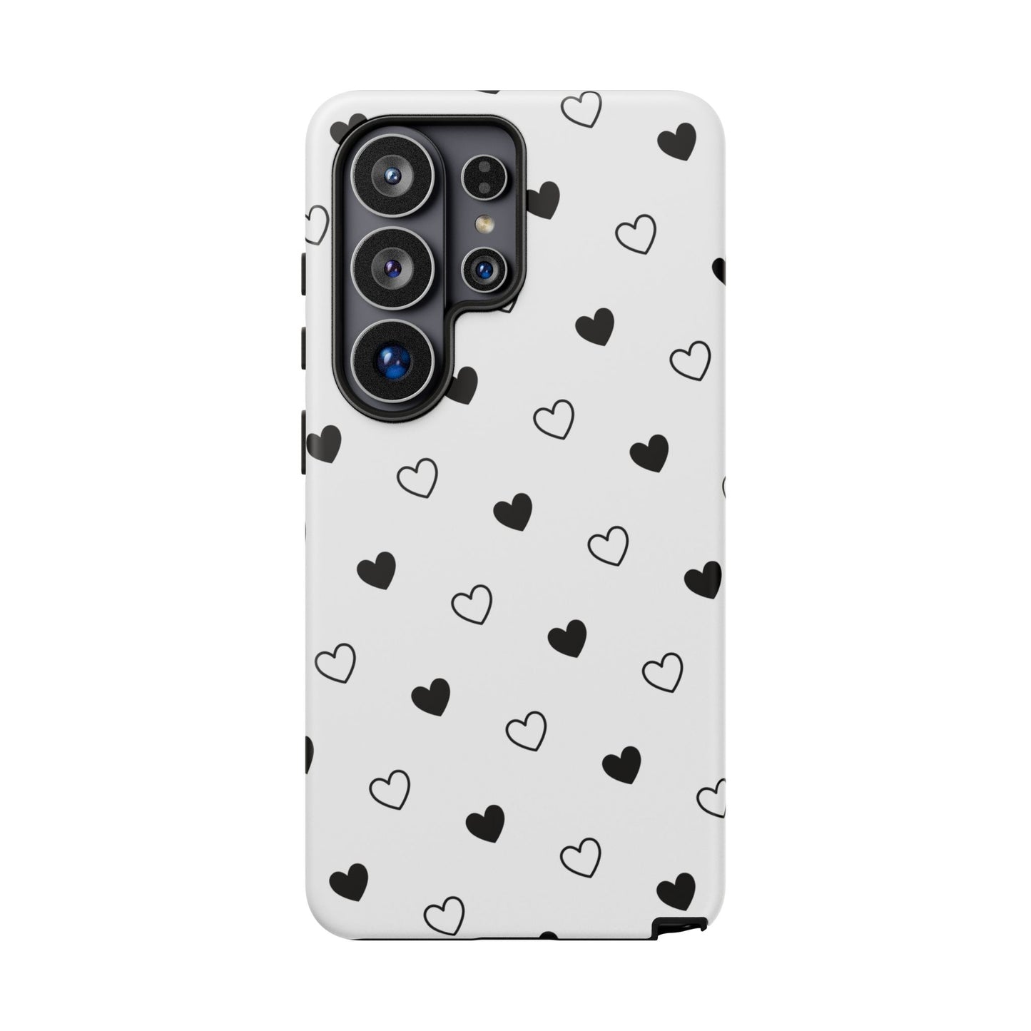 Black Hearts Minimal Tough Phone Case