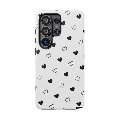 Black Hearts Minimal Tough Phone Case