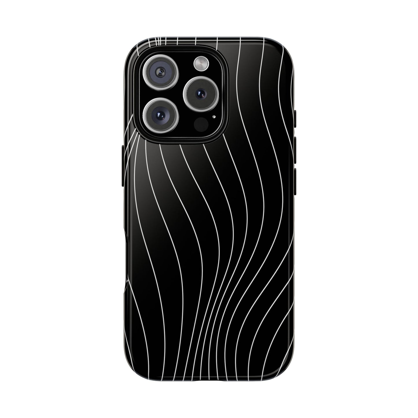 Black Wave Line Tough Phone Case