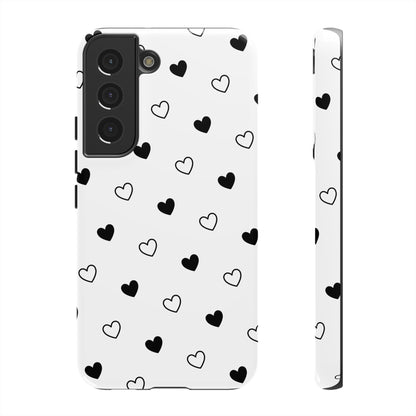 Black Hearts Minimal Tough Phone Case