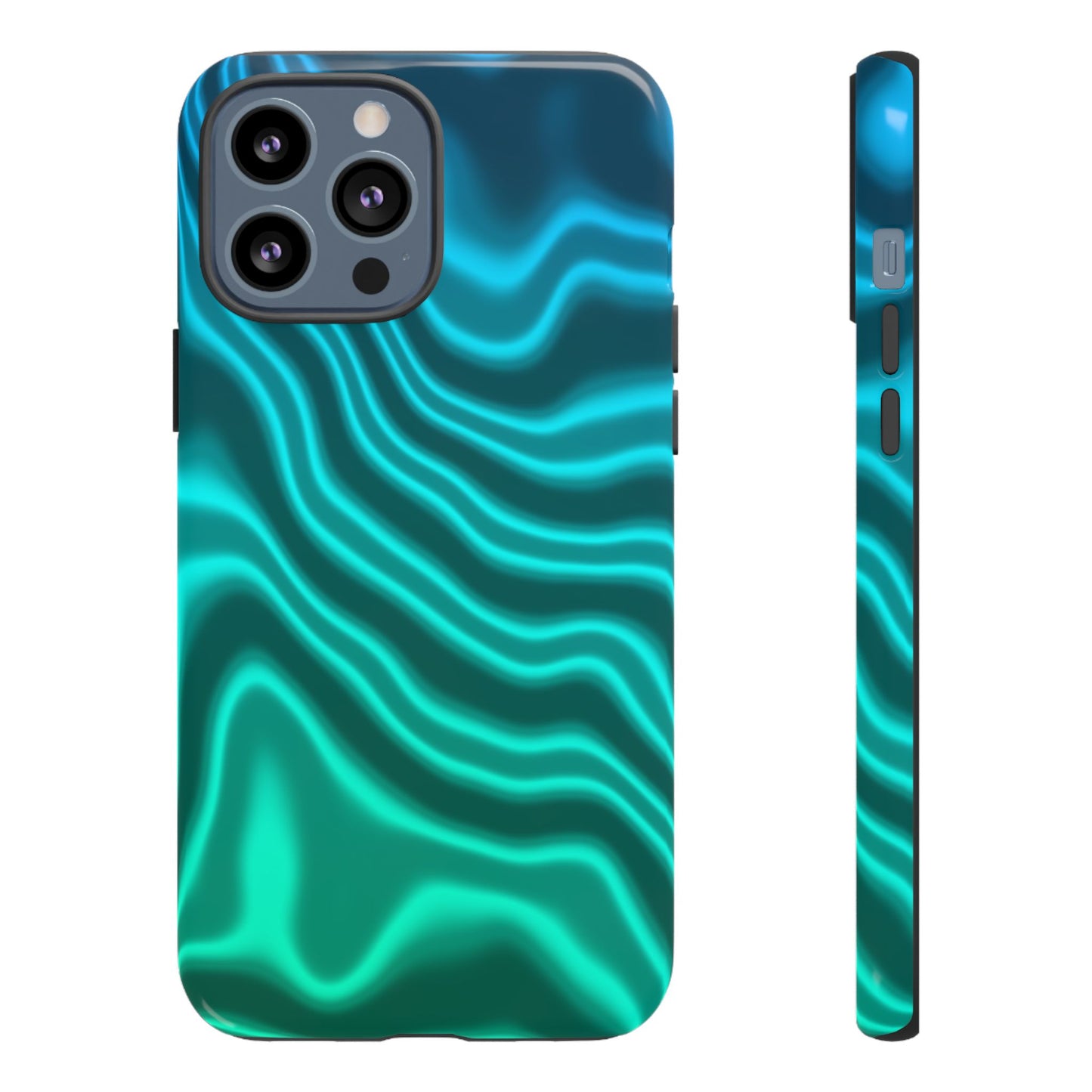 Teal Glow Wave Tough Phone Case